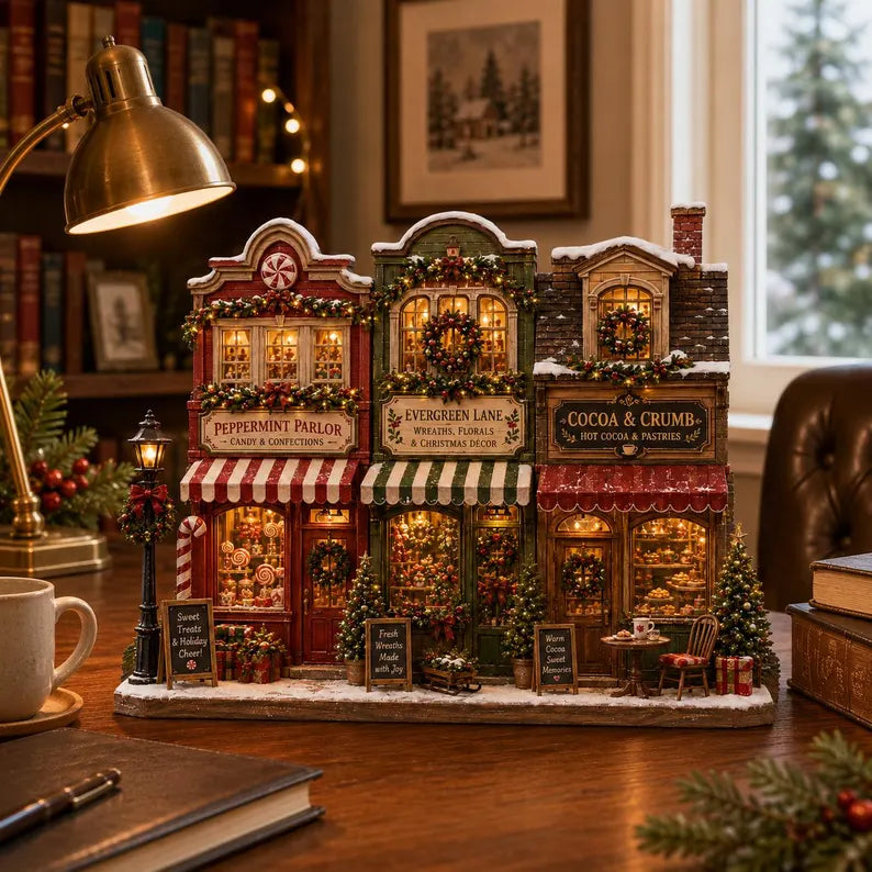 Christmas Village Wooden Block Decor, Mini Holiday Village Shop Display, Rustic Farmhouse Mantel Shelf Sitter, Cozy Xmas Table Gift e19fd9f1-a2ca-414e-b9e4-0967ea203344-gfgfgfhj-5-.webp