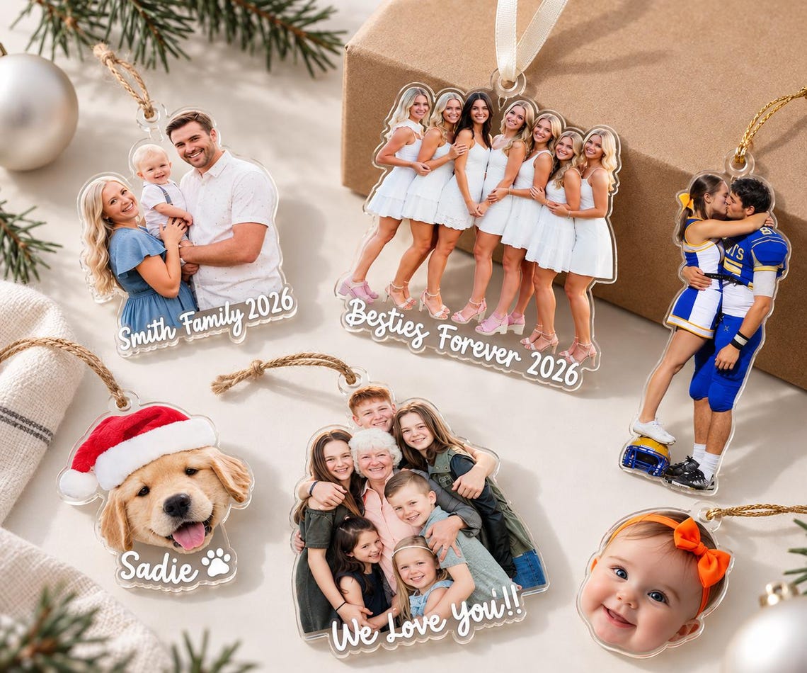 Personalized Acrylic Cutout Photo Ornament, Custom Family Photo Ornament, Any Picture Ornament, Large Family Portrait Christmas Keepsake e1a3cb49-b674-4499-a042-9cda6c5f8ed6-2.jpg