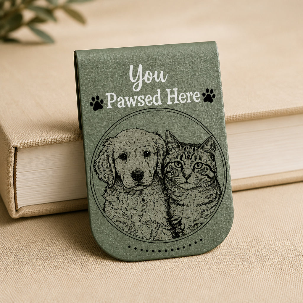 Custom Pet Sketch Magnetic Bookmark — You Pawsed Here - Personalized Magnetic Leather Bookmark e1b6351f-aad4-43ee-9f4b-42644b606562.jpg