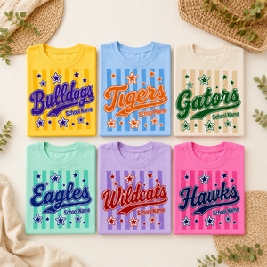 Custom Mascot Striped Shirt, School Spirit Shirt, Back To School Shirt, Test Day Shirt, Personalize Mascot Shirt, Custom School Spirit e1bdf4f5-419d-480d-9ae7-6e4c0b1b468b-banner-1.png