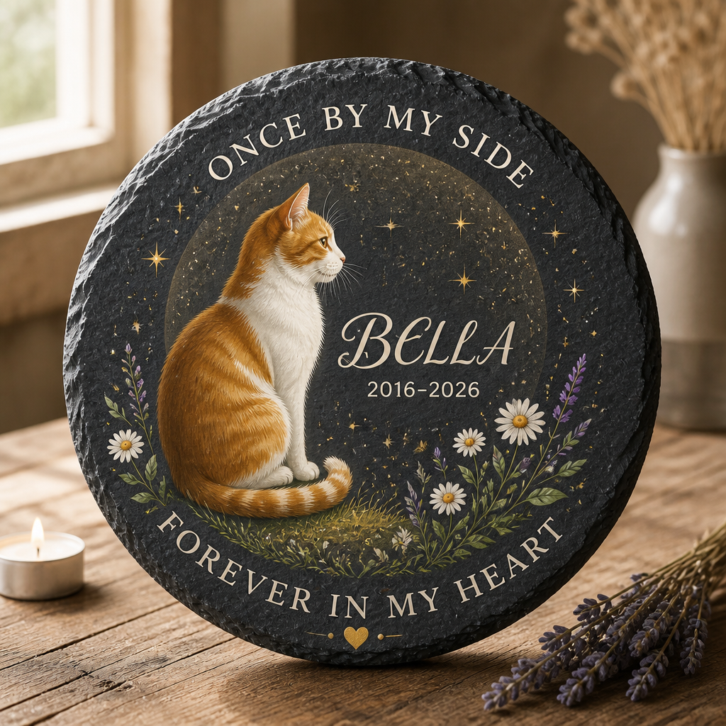 Cat Memorial Slate Stone – Once By My Side – Personalized Name & Years - Personalized Slate Memorial Stone e1cc25e3-3e1e-46f8-854b-5635d77336fe.png