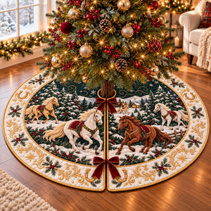 Quilted Horse Christmas Tree Skirt – Elegant Winter Woodland Design with Gold Trim, Festive Holiday Decor for Horse Lovers e1cc6ec0-5656-4b88-b1b0-32a4392a0e00-banner-1.png