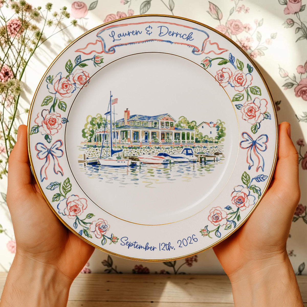 Personalized Wedding Venue Porcelain Platter-Wedding Gift for Newlyweds-Couple Gift-Romantic Whimsical Ceramic-Anniversary Plate e1cc87e5-4764-4ab8-a17e-7ac7736b9dfb-3.jpg