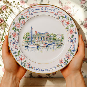 Personalized Wedding Venue Porcelain Platter-Wedding Gift for Newlyweds-Couple Gift-Romantic Whimsical Ceramic-Anniversary Plate e1cc87e5-4764-4ab8-a17e-7ac7736b9dfb-3.jpg