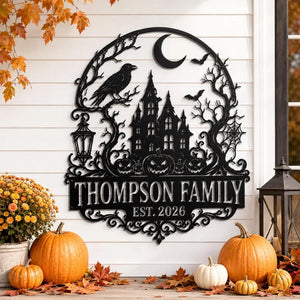 Custom Halloween Metal Sign, Personalized Family Name Haunted House Decor, Spooky Outdoor Porch Sign, Halloween Decoration Wall Art e1e4da2b-32f7-4e0e-aee6-dd88faa315ee-gfh-5-.webp