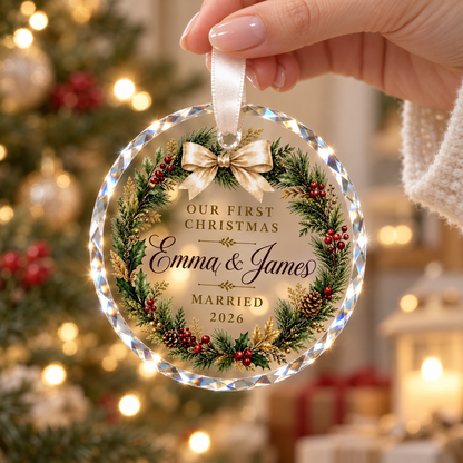 First Christmas Married Ornament 2026, Personalized Newlywed Wedding Gift, Custom Couple Keepsake e1eacc32-4033-4ffa-8427-f5c652ee45d4-4cf2c5d1-6d0d-4c12-8732-7aa87e2c6b20.png