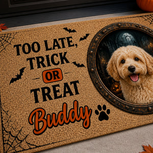 Too Late, Trick or Treat — Pet Photo Halloween Doormat - Personalized Doormat e1f6d70d-cbcf-4dba-ba0b-5908b40bb724.jpg