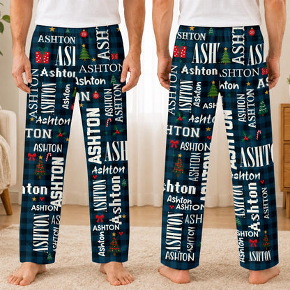Personalized Christmas Pajama Pants, Custom Name Lounge Pants, Matching Family Holiday Sweatpants e1f92471-5d3a-4621-994a-f71f541ef334-5.jpg