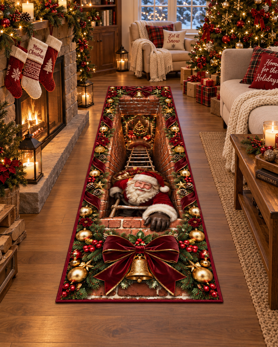 Santa Christmas Runner Rug,3d christmas rug 3D Chimney Illusion Rug, Burgundy Gold Holiday Decor, Christmas Hallway Runner, Festive Xmas Rug e1fed890-fdd6-4f90-8684-8eabf380bdf1-2409f8bc-5701-43ef-8b31-a46f4bd4dc62.png