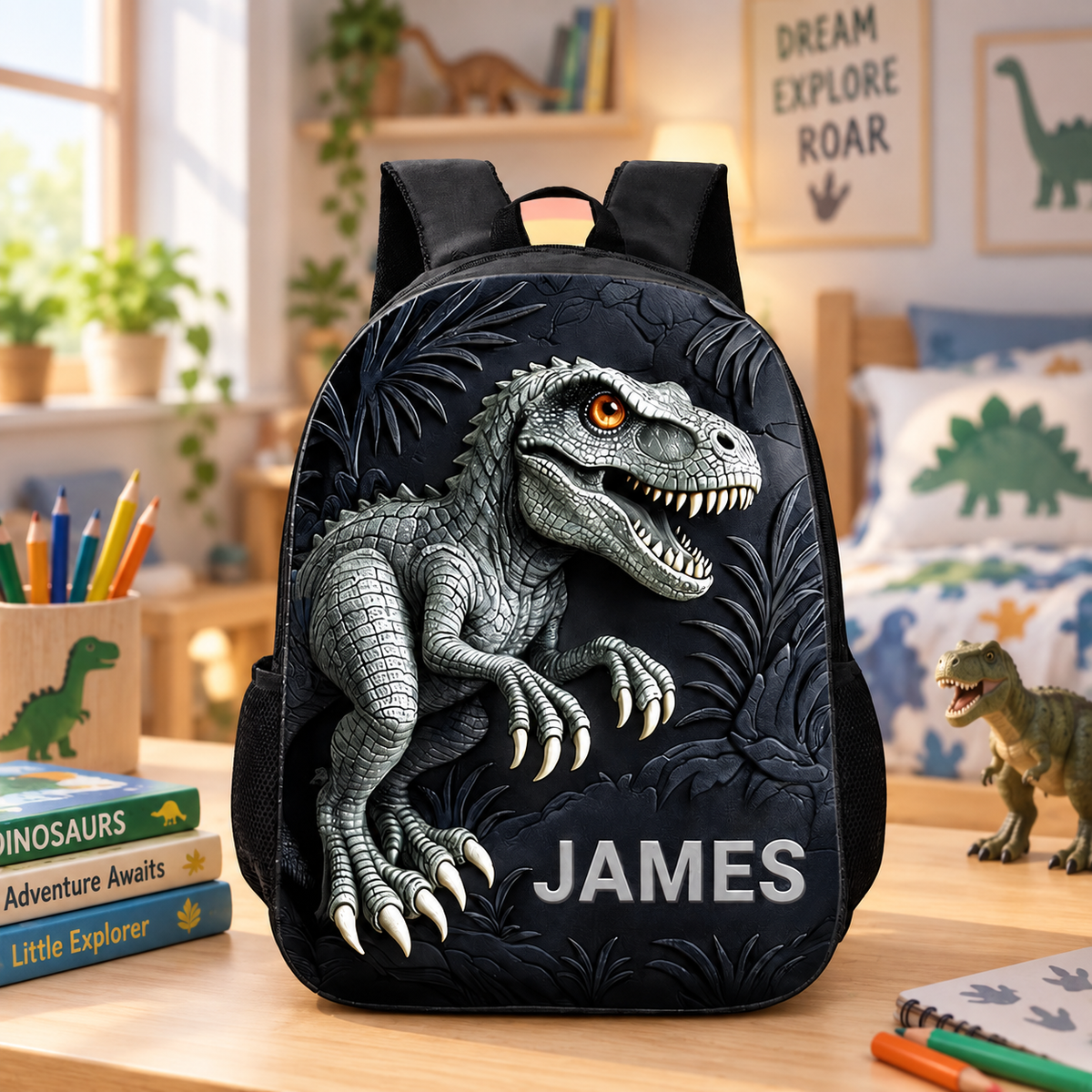 Personalized Kids Backpack, Dinosaur Back To School Backpack, Dinosaur Backpack Birthday Gift For Boys, School Bag For Children Toddler e20ce04c-af62-4704-9b74-7b9ba9300735-163_prv1.png
