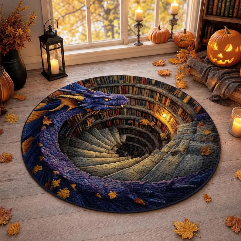 Halloween Fantasy Dragon Circle Rug, 3D Optical Illusion Spiral Library Rug, Mystical Purple Dragon Floor Carpet,Gift for Halloween Lovers e22e32fd-35ed-4205-8de6-16bd42be3626-F-2-.webp