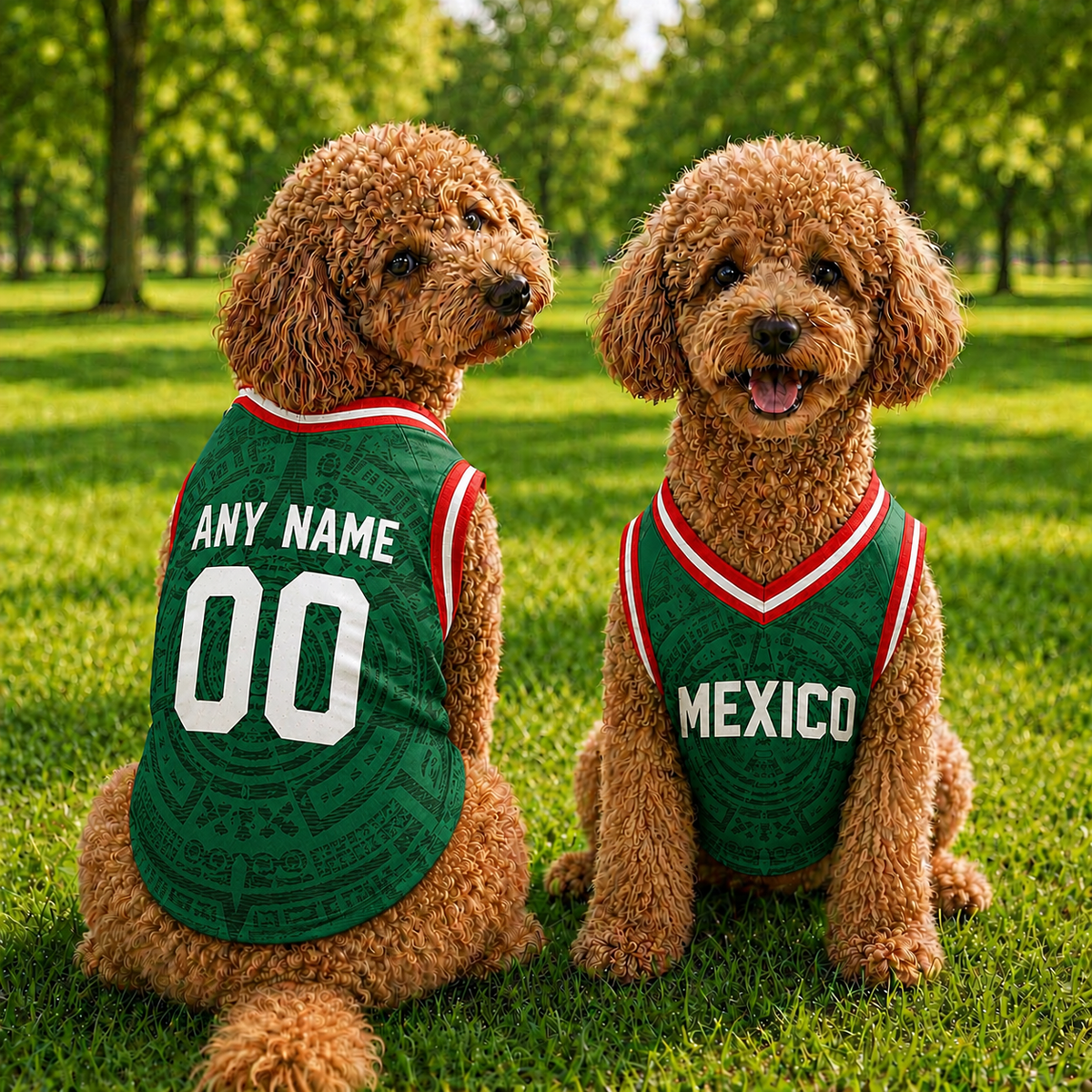 Personalized Mexico Pet Soccer Jersey,Custom Dog Cat Football Shirt,Name Number Puppy Sportswear