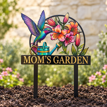 Personalized Garden Name Sign, Custom Family Yard Stake, Hummingbird Metal Garden Art, Floral Outdoor Decor e2347582-0a80-42e3-a193-ce020665e6ba-209e512a-419c-48e9-9096-a99d22333b2f.png