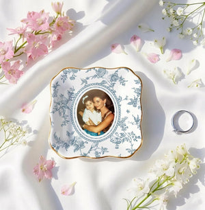 Mother of the Bride Gift, Toile De Jouy Trinket Tray, Custom Mother Photo Ring Dish, Mother of the Bride Wedding Day Gift from Daughter e239a565-acb7-4f98-b0cd-e8387faa8124-GFGFG-2-.webp