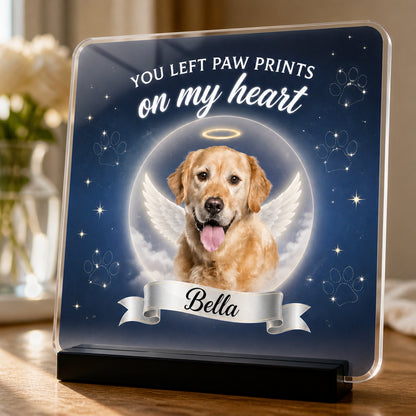 Pet Memorial Acrylic Plaque – You Left Paw Prints On My Heart (Photo + Name) - Personalized Acrylic Plaque e2400b5c-5cf1-473b-8def-5e7dde50f4ba.jpg