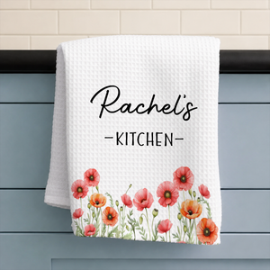 Birth Flower And Name - Personalized Name Waffle Weave Kitchen Towel, Housewarming Gift e246b479-da9f-46b3-81a7-5f26d2e3a547-3-34-.png