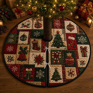 Christmas Tree Skirt Quilt, Patchwork Holiday Tree Mat, Quilted Plaid Snowflake Candy Cane Farmhouse Christmas Decor Gift e259ae1a-9d0b-4bef-9af9-d40dfd501435-nnhjhjhj-4-.webp