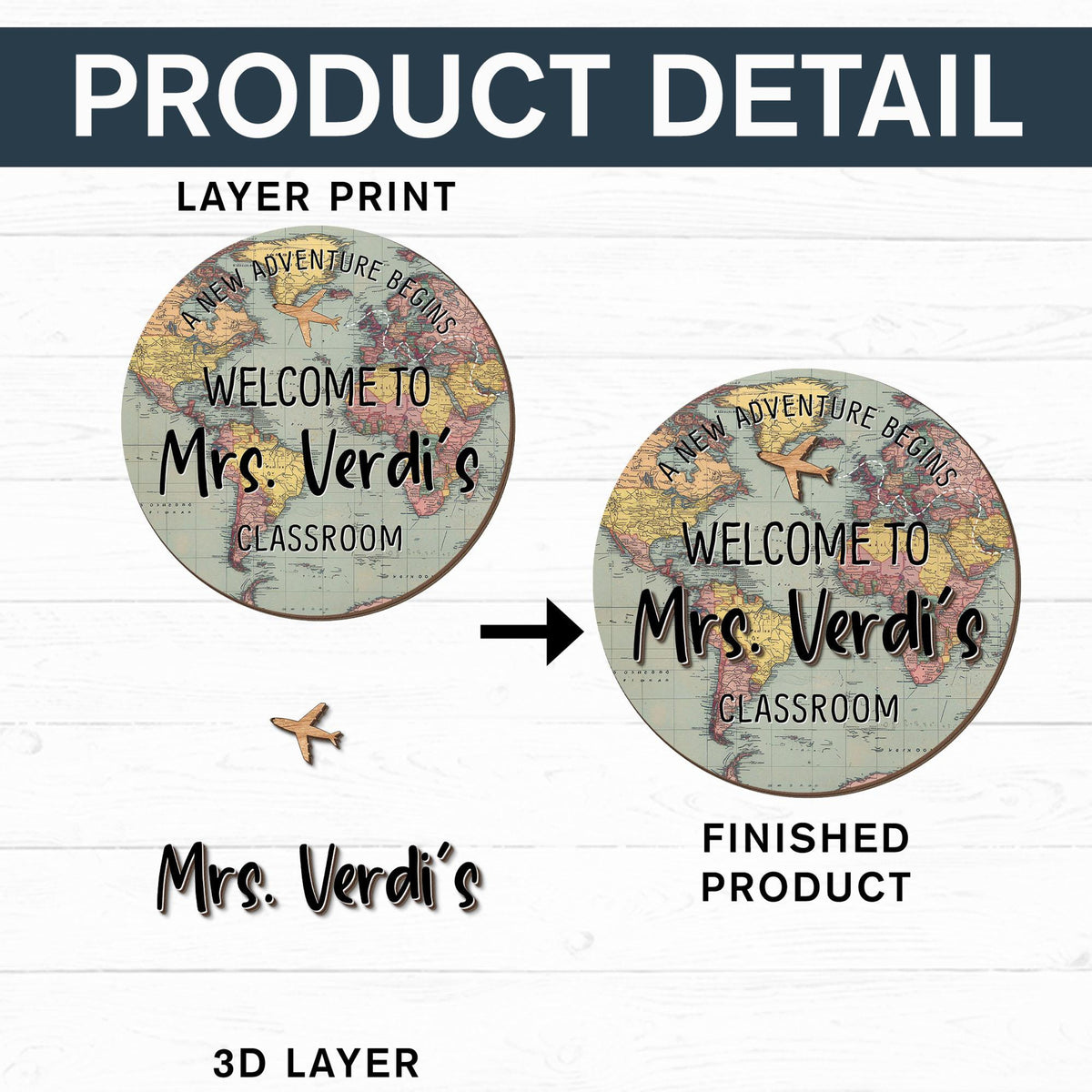 Personalized 3D Teacher Door Sign, Custom Teacher Door Hanger, Teacher Gifts, World Map Adventure Classroom Welcome Sign Back to School Gift e2636c84-a564-4aa1-ac5b-5ed4afa7581d-6.jpg