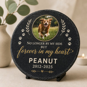 Pet Memorial Stone – No longer by my side (Photo + Name + Years) - Personalized Memorial Stone e26c178e-8604-4390-819c-d329ed833227.jpg