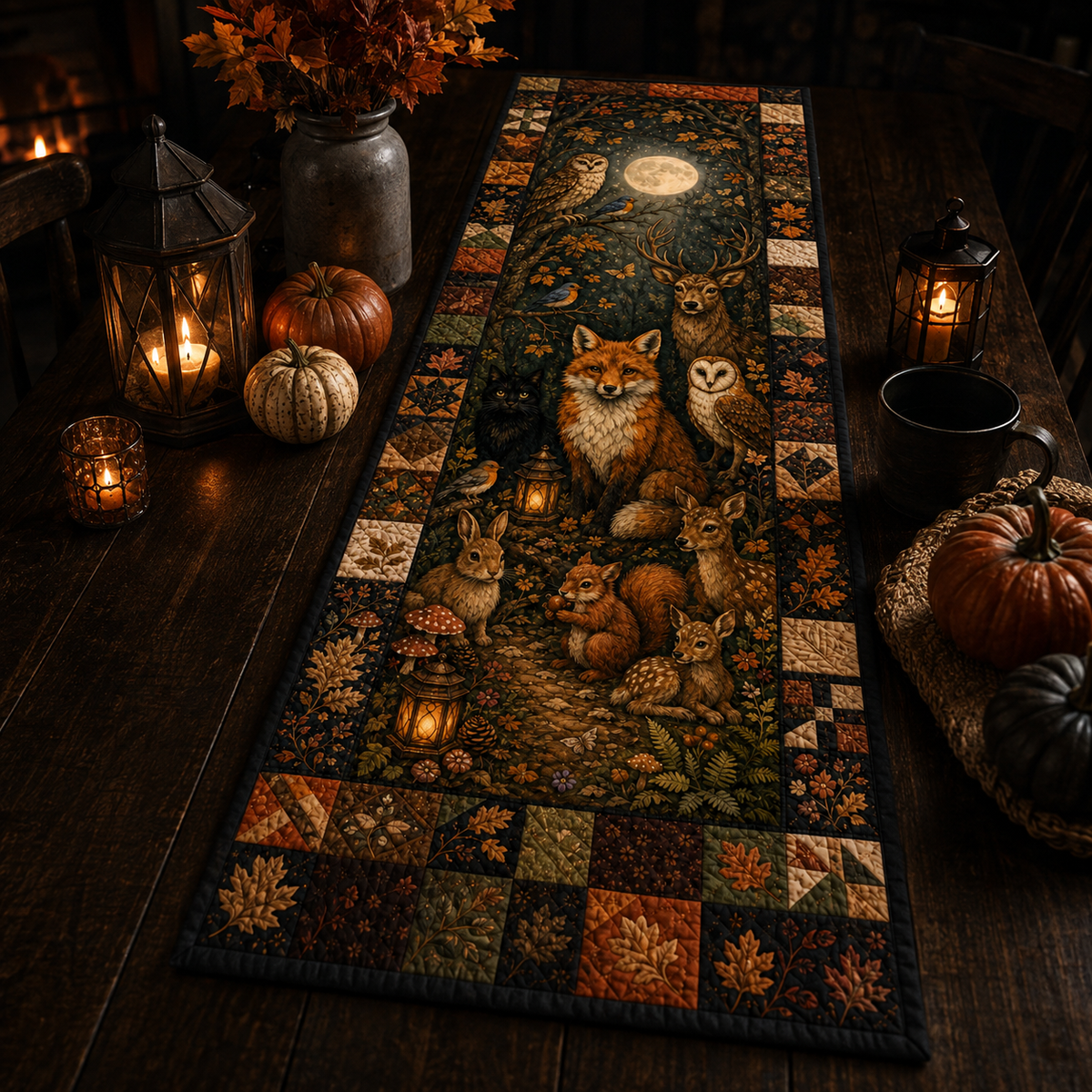 Woodland Animals Autumn Quilted Table Runner, Fox Owl Deer & Rabbit Fall Table Decor, Rustic Forest Thanksgiving Kitchen Runne e26ef7a8-cef1-4801-8f7f-e68f4d2a9aef-Image-Aug-13-2026-03_36_33-PM-3-.png