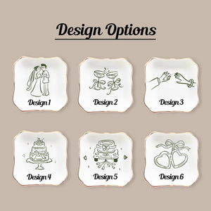 Personalized Ceramic Ring Dish, Custom Engagement Gift, Whimsical Gift for Engaged Couples Newlyweds Friends, Wedding Bride & Groom e284f8d3-6896-4aea-ab4a-7265428bb8be-7.jpg