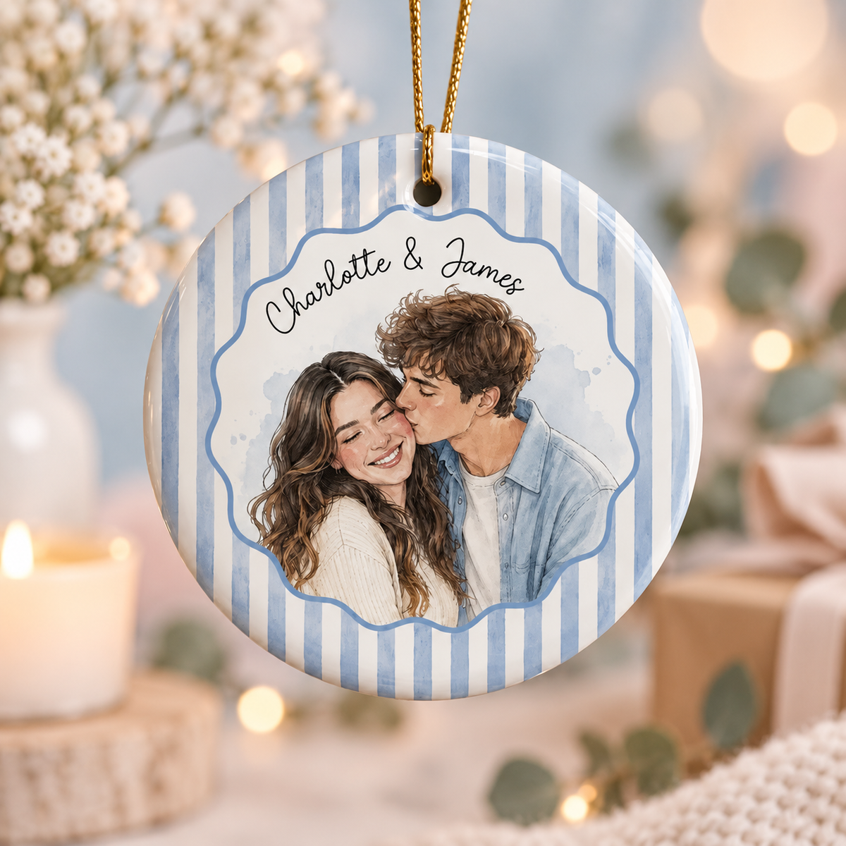 Personalized Watercolor Portrait Ceramic Ornament, Custom Couple Photo Ornament, Engagement Gift, Wedding Keepsake, Anniversary Gift e2aff1bd-4948-49d9-af7b-72b72fc8d1c1-027cd8fe-e6ab-4c47-a555-9df55fabbbfe.png