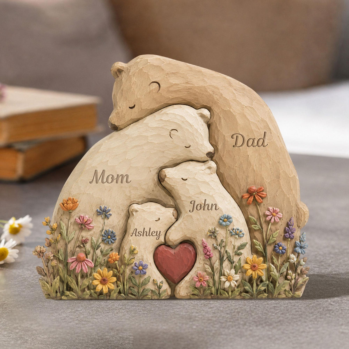 Personalized Bear Family Wooden Block, Custom Name Family Sign Home Decor, Mother's Day Keepsake, Father's Day Gift From Kids, Family Plaque e2b00fc7-41bf-44e3-9fb0-73c019488a2d-1.jpg