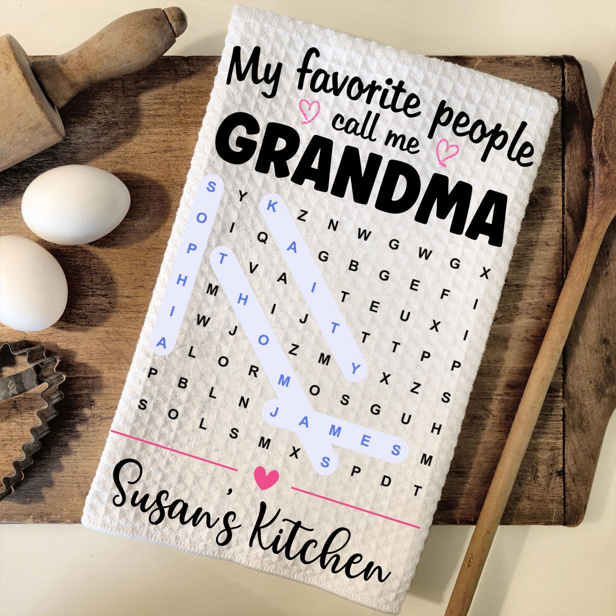 Grandma's Favorite People Word Search Puzzle - Personalized Name Waffle Weave Kitchen Towel, Housewarming Gift e2c0cb39-b164-457a-ac68-8c888c3232ed-3-10-.jpg