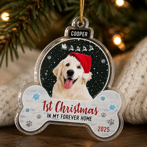 Pet Photo Acrylic Ornament — 1st Christmas In My Forever Home (Name + Year) - Personalized Transparent Acrylic Ornament e2c8cfbf-c657-4e91-8773-3951b9131b45.jpg