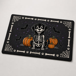 Halloween Skeleton Dog Doormat with Pumpkin & Bat Border - Doormat e2dc332c-9dd2-4a1d-a71b-e70dbe9de2bf.jpg