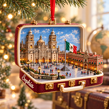 Personalized Zócalo 3D Suitcase Christmas Ornament – Mexico City Travel Souvenir & Gift for Mexico Lovers e2e1247b-74de-4a80-81d4-45e0ce13eb6a-Burgundy-Z-calo-Mexico-City-Ornament-2.png