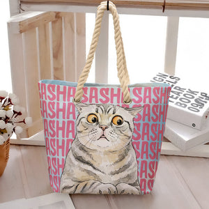 Custom Pet Portrait & Name Watercolor Style - Personalized Beach Bag - Summer Gift FOr Dog, Cat Lover e313f819-123b-400a-afbd-b2e80d81172e-5.jpg