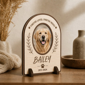 Pet Memorial Standing Plaque — Forever Loved, Forever Missed - Personalized Wooden custom shape Standing 2 layer (5mm) e321ee7e-9a59-42ff-91c4-4e6b1dd9527e.jpg