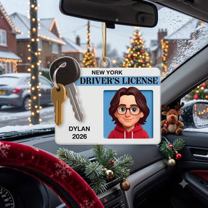 Driver's License 3D Effect - Personalized Acrylic Ornament - Christmas Gift For New Drivers, Teen Boy Teen Girl