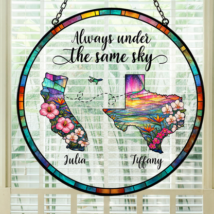 Personalized Long Distance Friendship Stained Glass Suncatcher, State To State Family Gift, Gift for Besties e3673d05-f6d8-487d-a6ea-6b2351c2dda3-1.png
