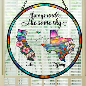 Personalized Long Distance Friendship Stained Glass Suncatcher, State To State Family Gift, Gift for Besties e3673d05-f6d8-487d-a6ea-6b2351c2dda3-1.png