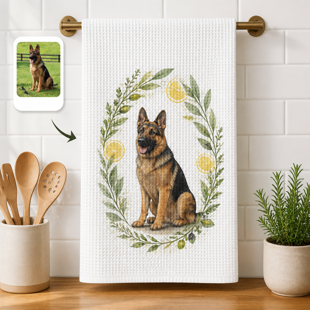 Custom Pet Watercolor Kitchen Towel – Herb Wreath Edition - Personalized Kitchen Towel e3786e56-6274-41f5-9d49-de01fee4748f.png