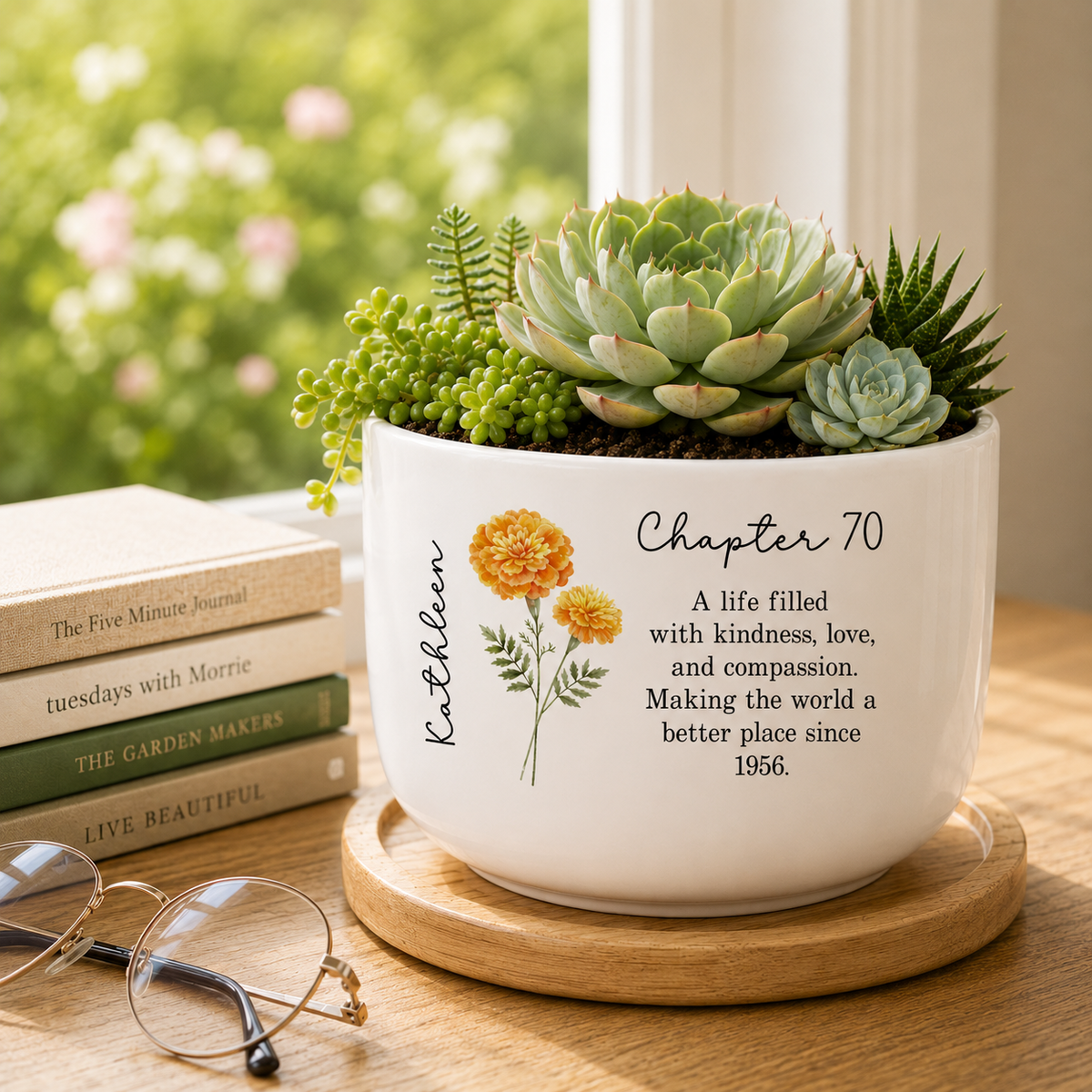 70th Birthday Gifts For Women, Personalized 70th Birthday Flower Pot Gift, Custom Name Chapter 70 Planter
