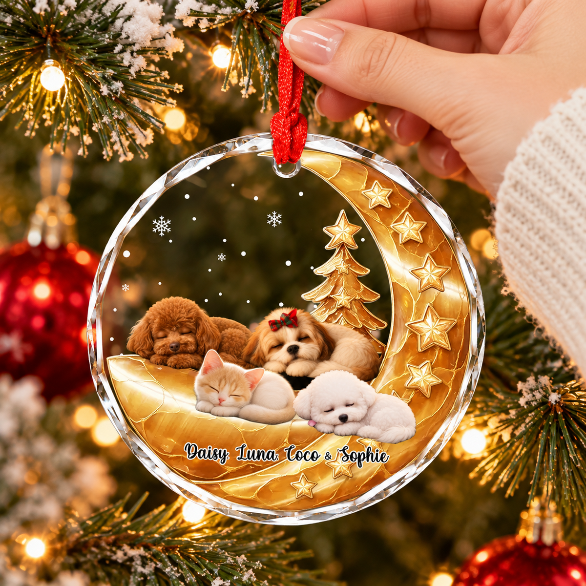 Personalized Sleeping Pets on Starry Moon – Upload Photo Christmas Glass Ornament e3ce2a29-c967-4582-8803-8e0b393db171-banner-2-.png