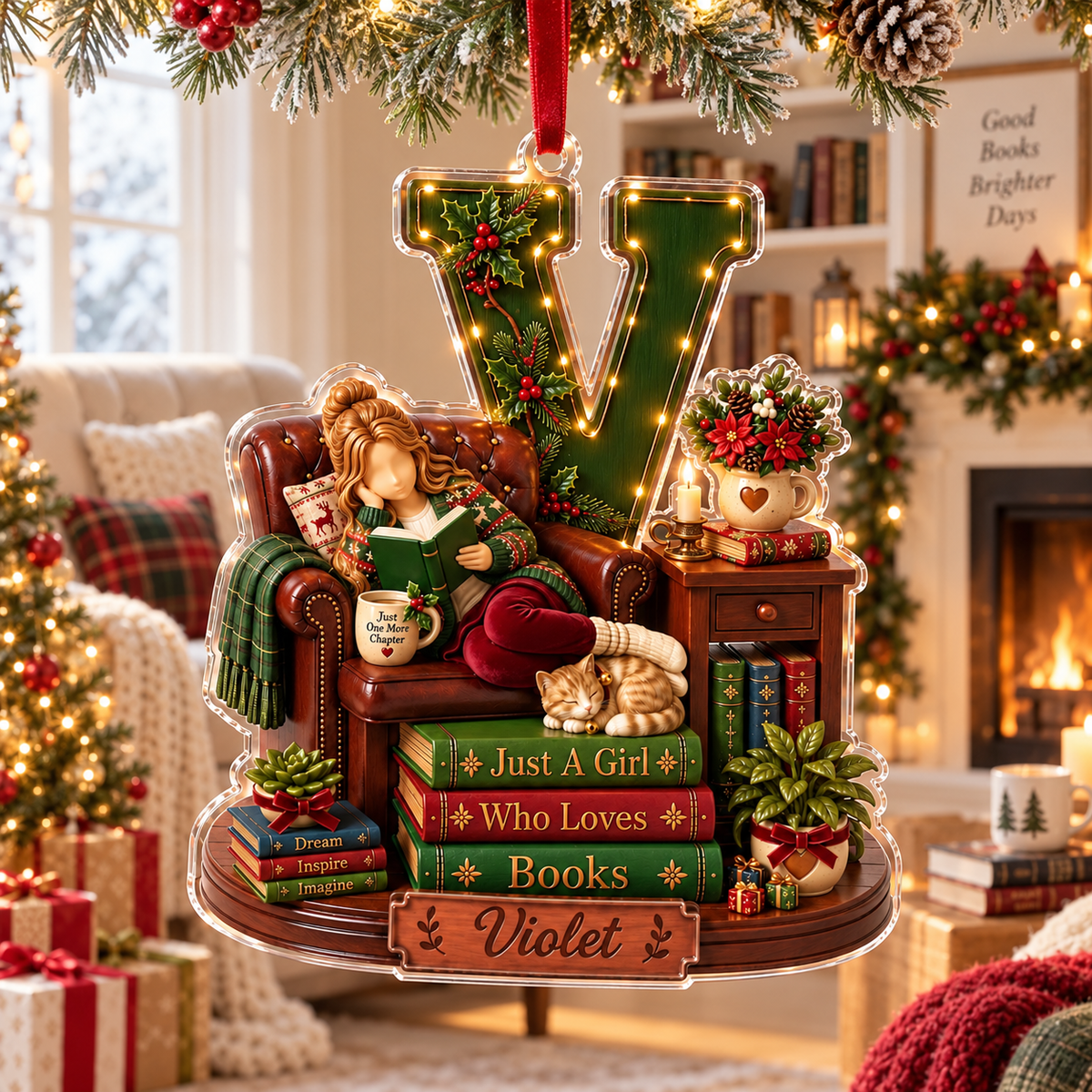 Personalized Girl Reading Book Christmas Ornament, Bookworm Keepsake, Book Lover Christmas Ornament, Girl Christmas Gift, Gift for Readers e3ea1257-c1d4-4c71-9369-d3641259d374-banner-1.png
