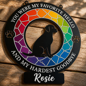 Rainbow Stained-Glass Dog Memorial Cut Metal Sign – Personalized Name - Personalized Cut Metal Sign e4066814-1a3a-43db-8b8d-0e08103fe29a.jpg