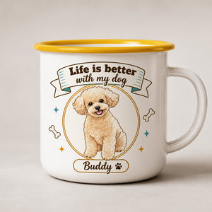 Personalized Dog Campfire Mug – Life Is Better With My Dog – Photo-to-Art Portrait & Name - Personalized Campfire Mug e4148b99-1224-43c9-98f3-885307401e90.jpg