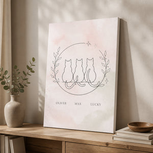 Minimal Line Cats – Personalized Names Canvas - Personalized Canvas e415ed00-ec35-4ccc-b203-75e9b02c996c.jpg
