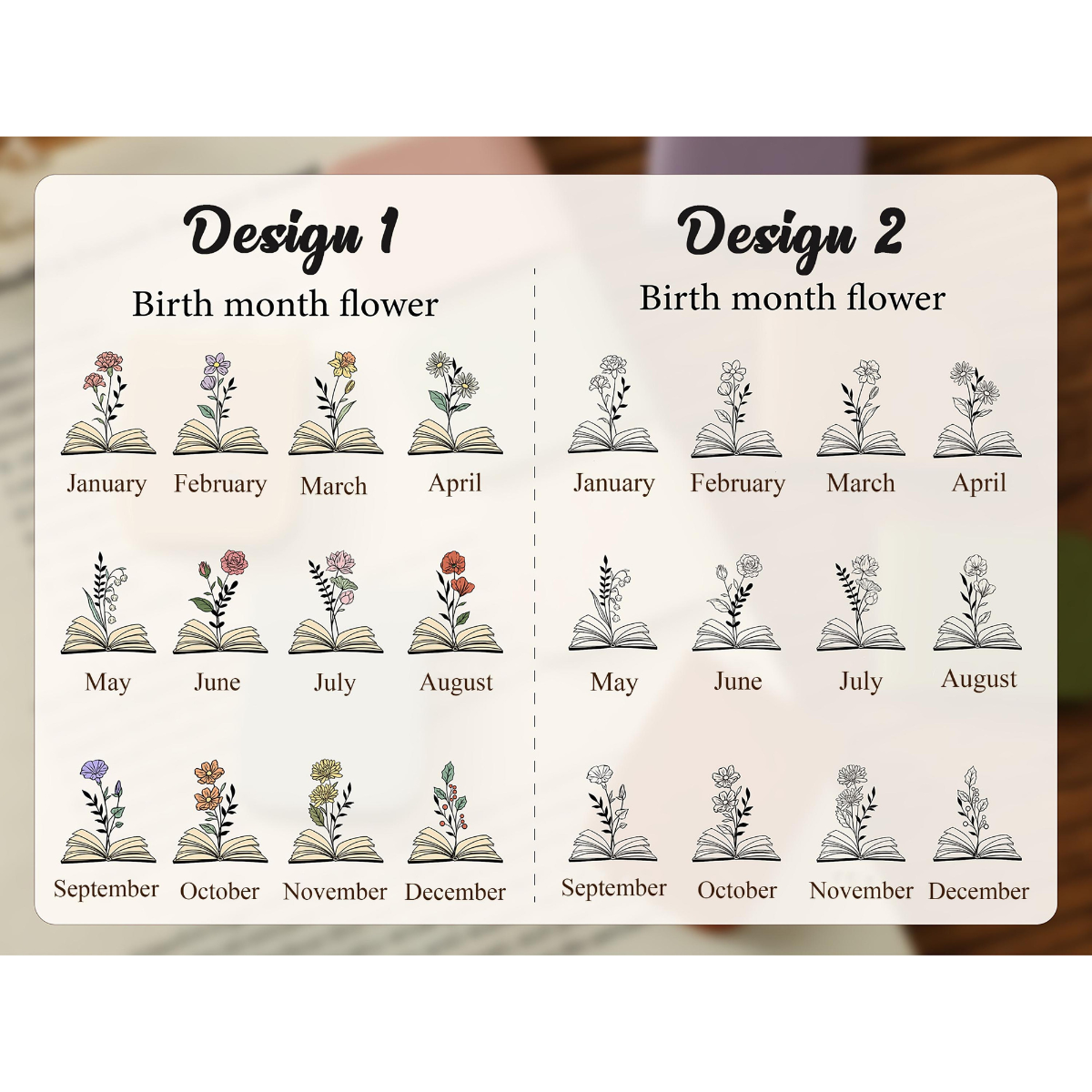 Personalized Birth Flower Magnetic Bookmark, Custom Name Leather Bookmark, Birthday Gift For Book Lover e41b9dc6-14c4-4bc1-abce-8036ff68f5fa-15.png