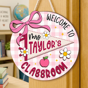 Personalized Teacher Name Door Sign, Custom Teacher Pennant Flag Sign, Teacher Door Hanger, New Teacher Gifts, Custom 3D Teacher Name Sign e428ab02-1af1-4e9f-b914-314ce1294695-1.jpg