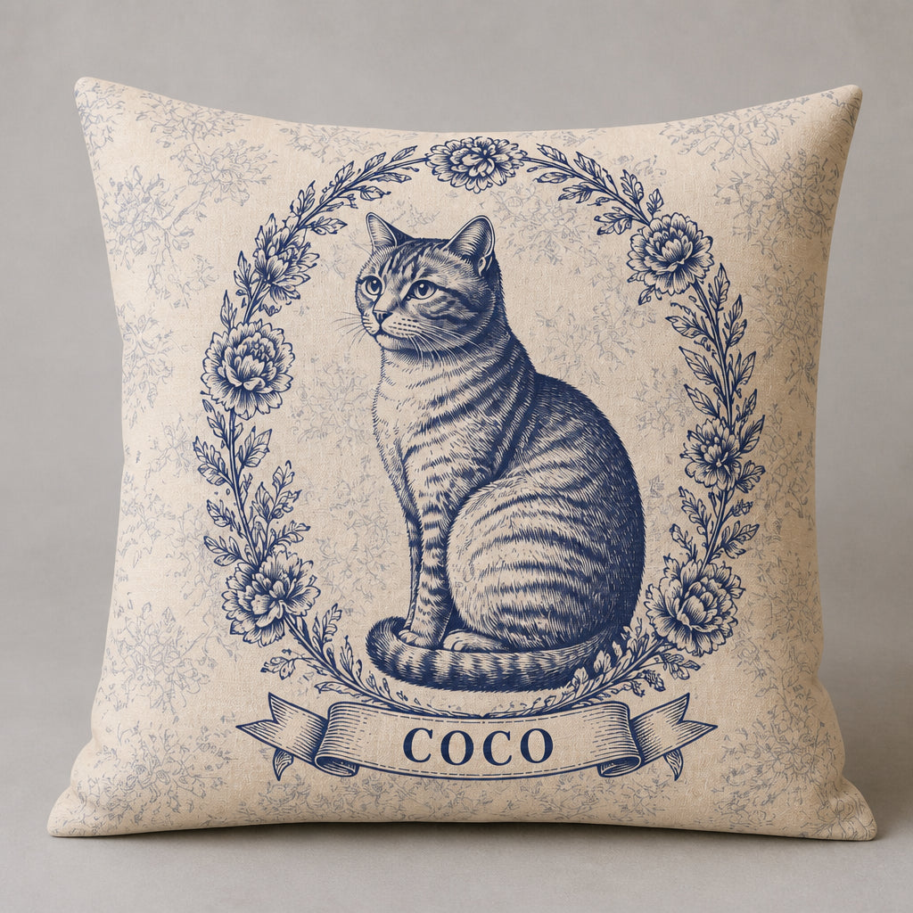 Toile Cat Cameo Personalized Pillow - Personalized Pillow e439ccde-60ae-4255-9139-b104e40c9729.jpg