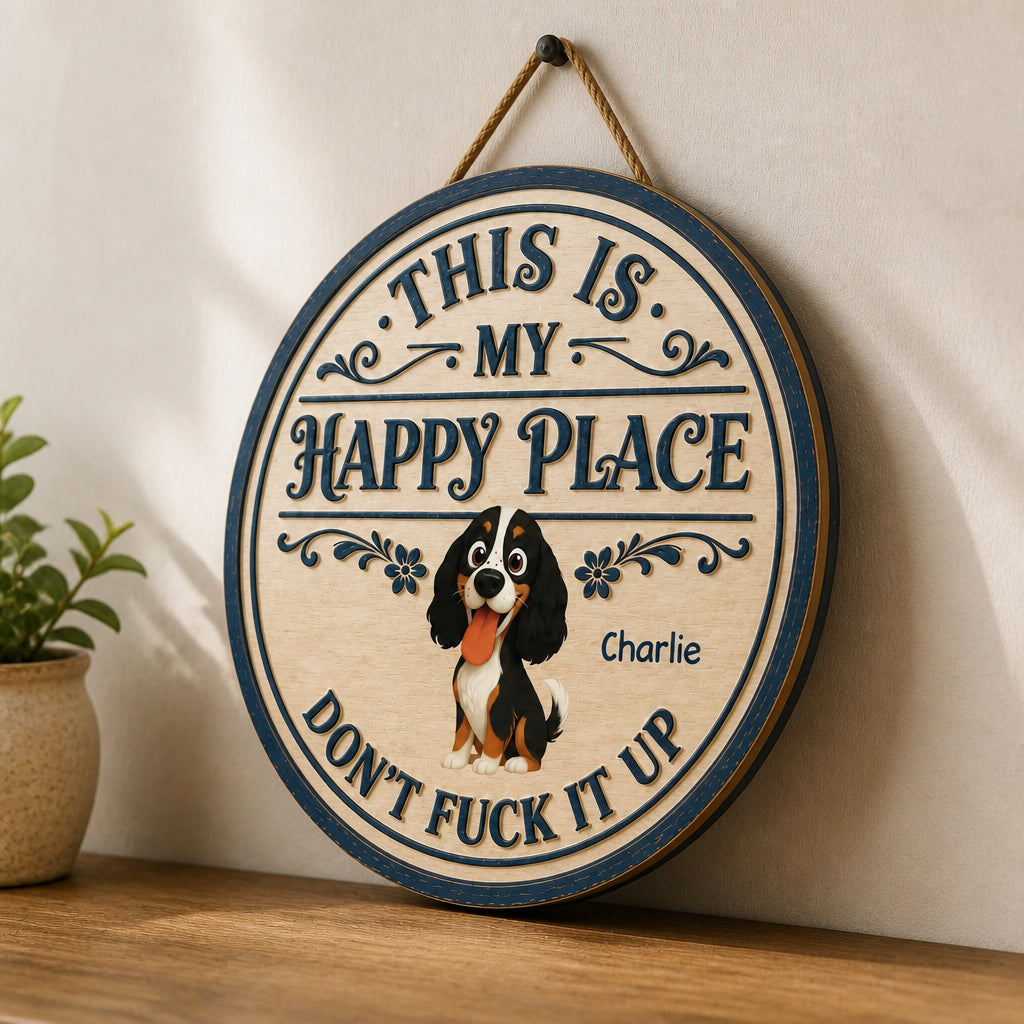 Dog Owner Happy Place Round Wood Sign – Custom Pet Cartoon & Name - Personalized Wood Sign e43fb19d-7765-4ca9-b208-addc0421a297.jpg