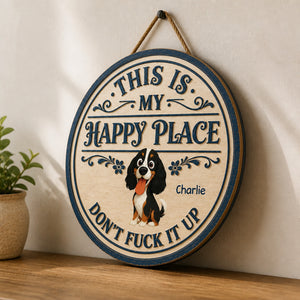 Dog Owner Happy Place Round Wood Sign – Custom Pet Cartoon & Name - Personalized Wood Sign e43fb19d-7765-4ca9-b208-addc0421a297.jpg