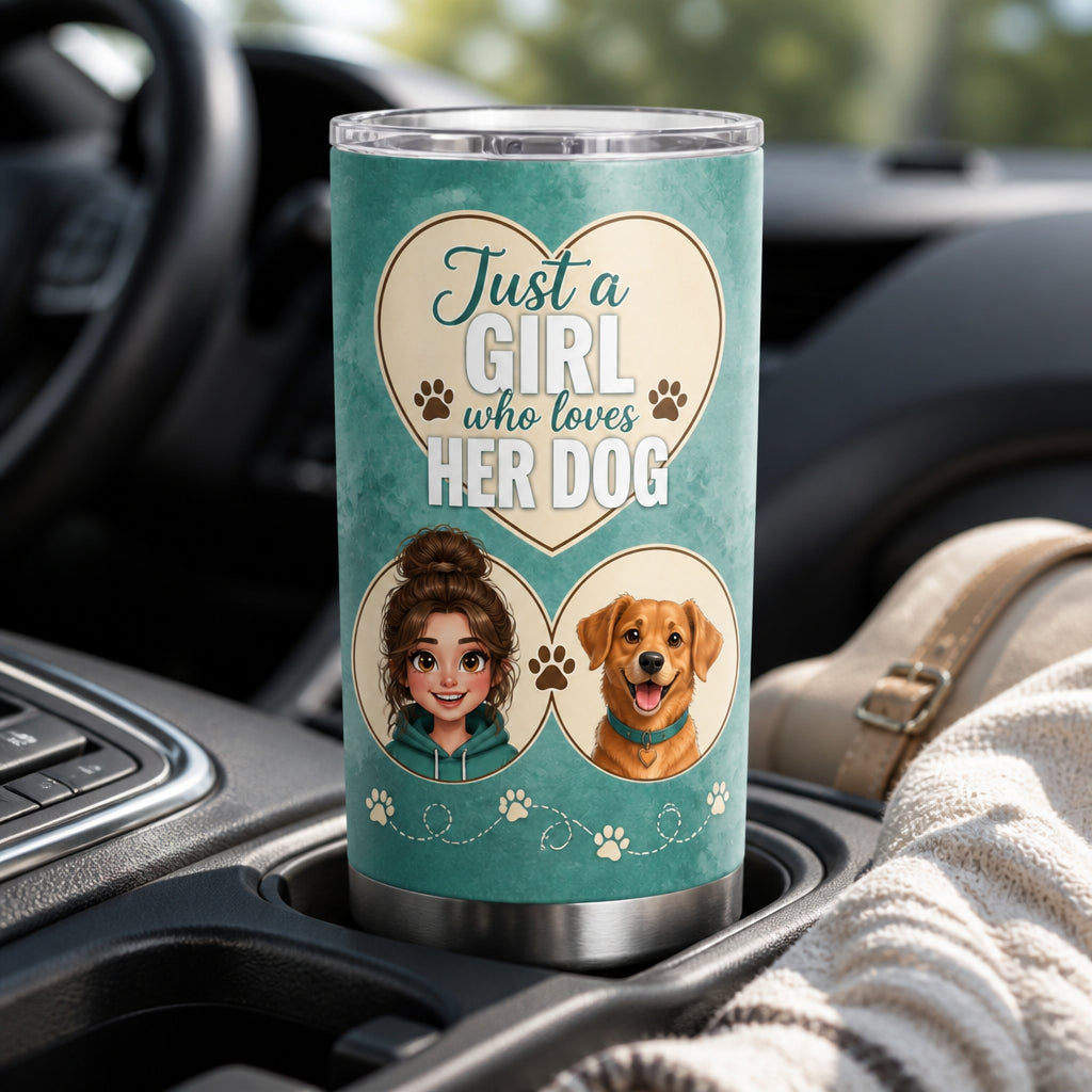 Just a Girl Who Loves Her Dog – Custom Cartoon Portrait Tumbler - Personalized Tumbler e45cc78d-3bbd-4aca-b9d2-e7f98b647dfa.jpg