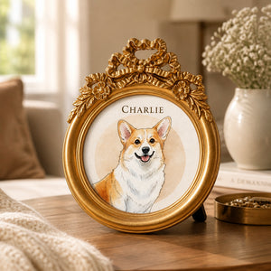 Custom Pet Portrait Picture Frame – Watercolor Illustration with Name - Personalized Picture Frame e4610b59-539f-4586-b330-7124c15649b3.jpg